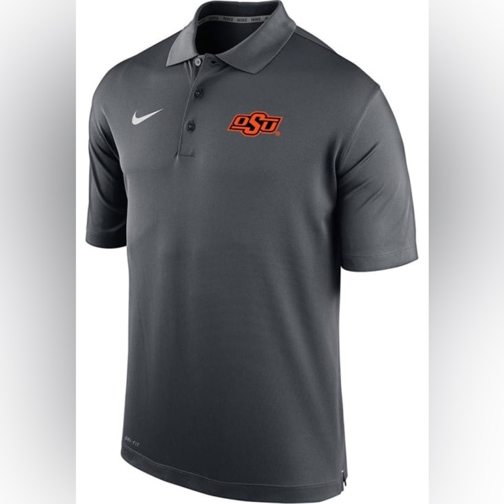 Nike Men's Black Polo with Oklahoma State Logo